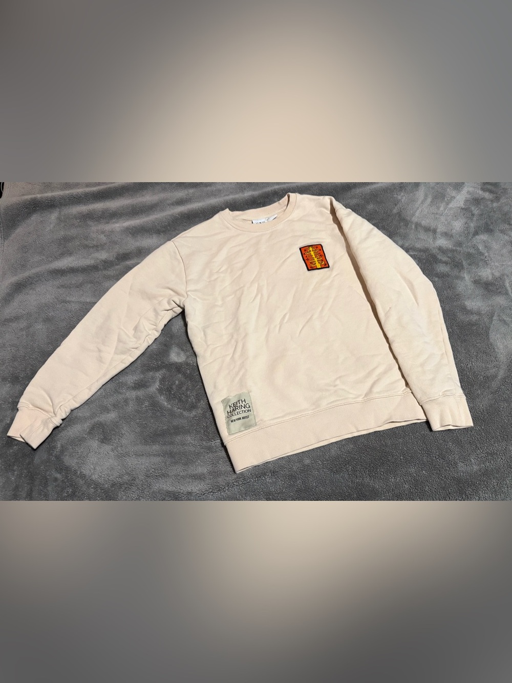 ZARA X Keith Haring Patch Cream Sweatshirt